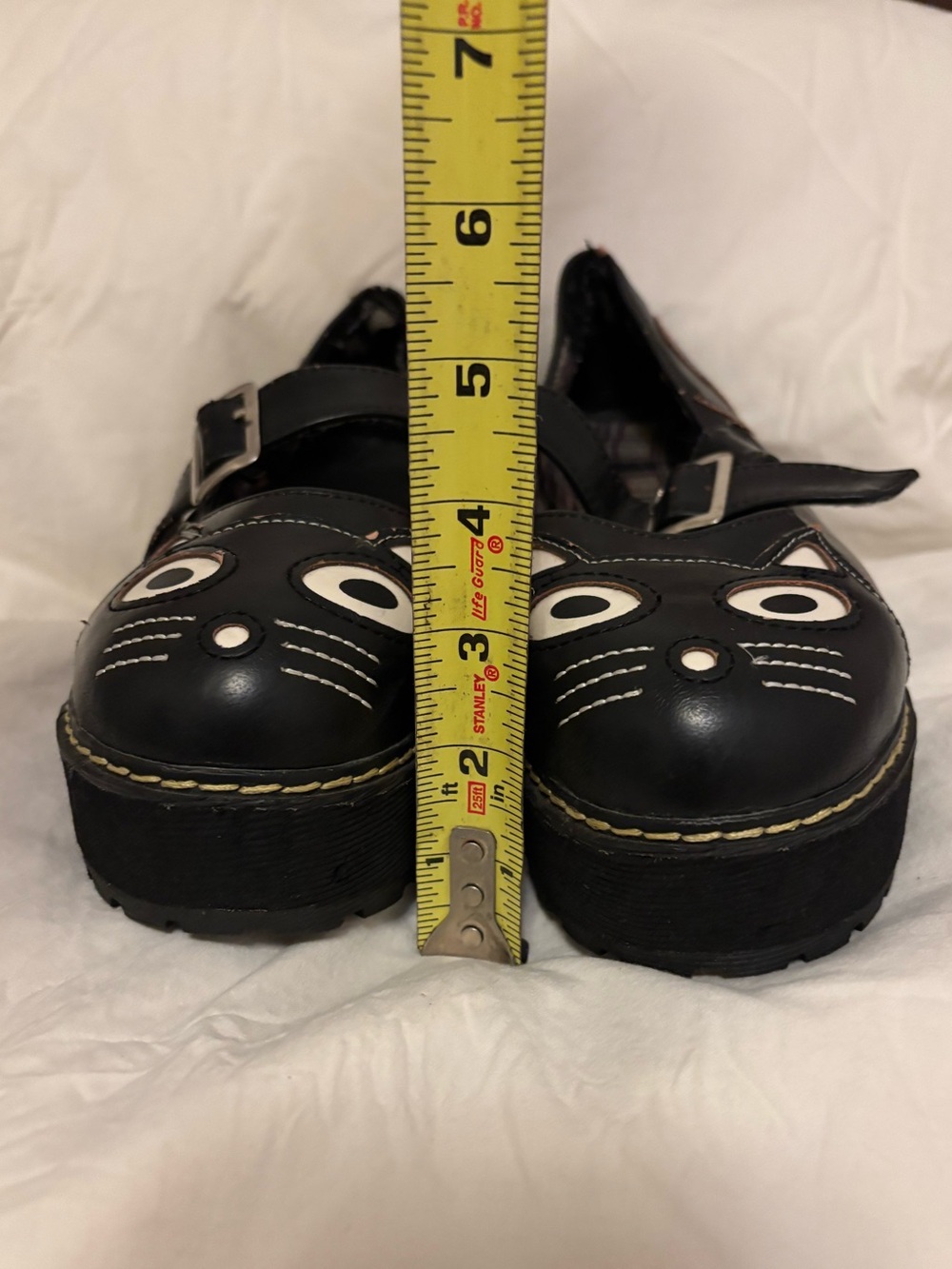 Black Cat Mary Jane Platform Cute Goth Novelty Shoes Sz 7.5 - Picture 5 of 15